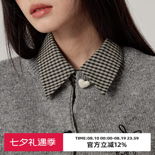 omont蛋挞家复古休闲假领子