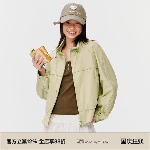复古休闲抽绳下摆短外套