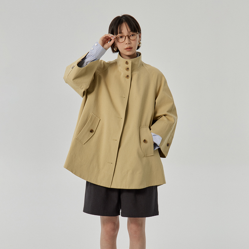 omont蛋挞家常规复古通勤风衣