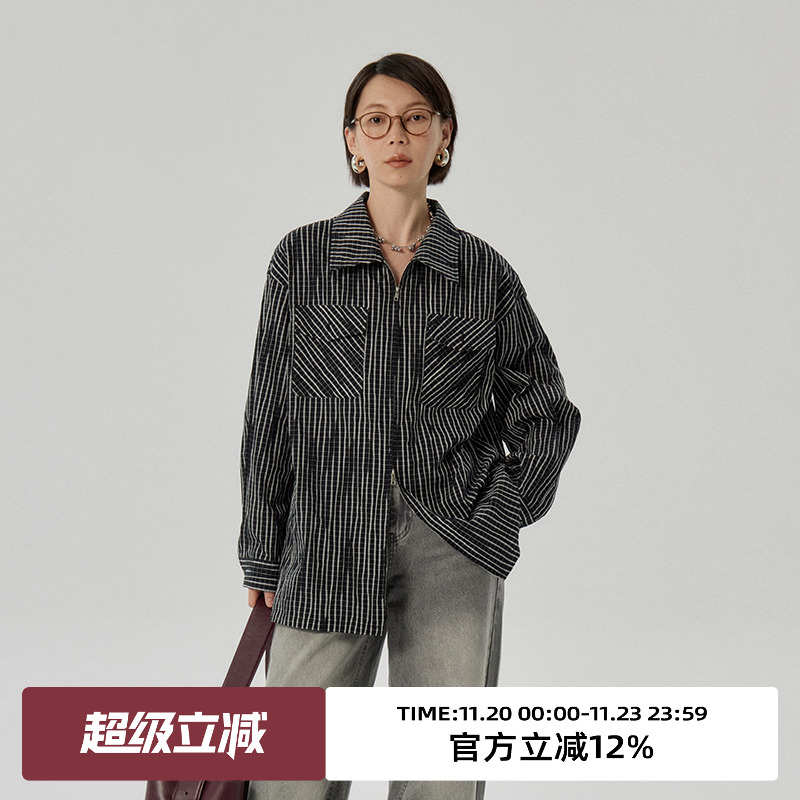 omont蛋挞家宽松通勤拉链