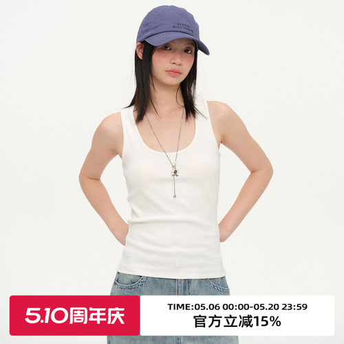 复古基础工字吊带背心
