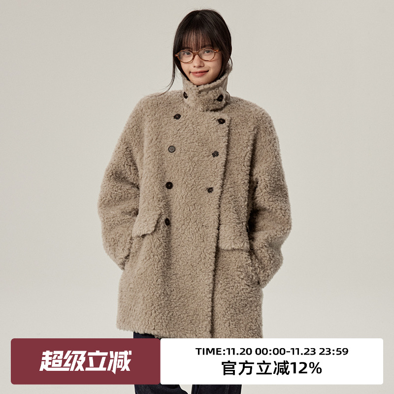 omont蛋挞家全羊毛中长皮草