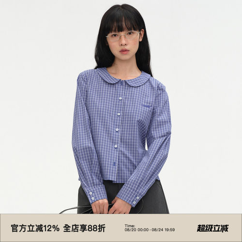 廓形/娃娃领/后腰调节/长袖衬衫