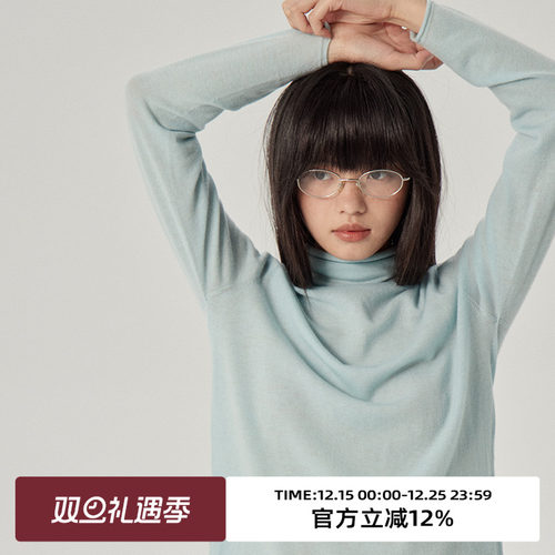 omont蛋挞家高领绵羊毛毛衣