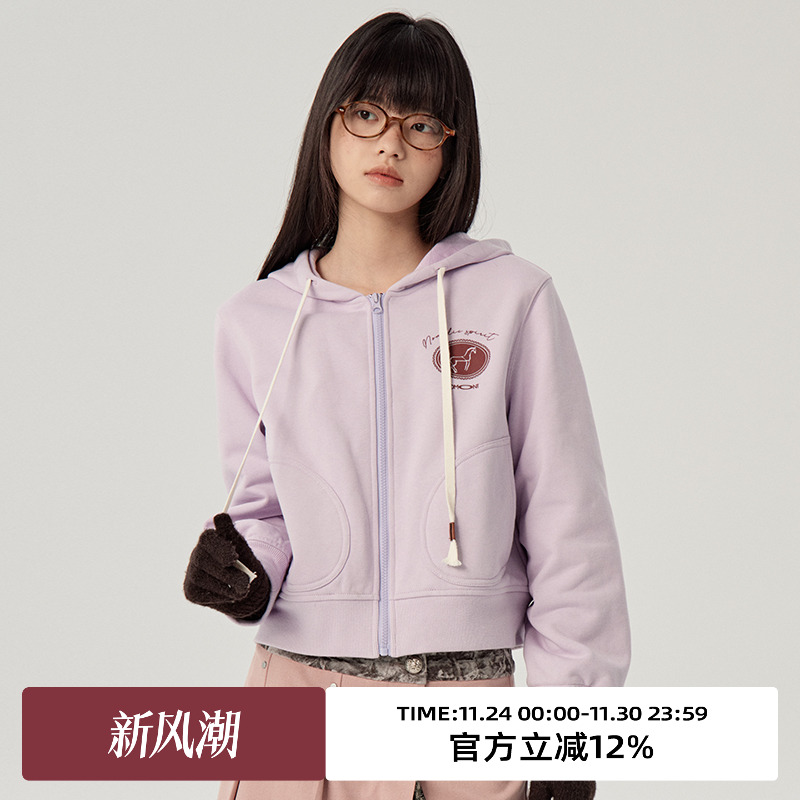 omont蛋挞家休闲印花卫衣