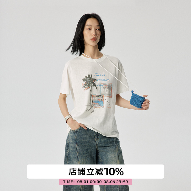 omont蛋挞家短袖常规印花