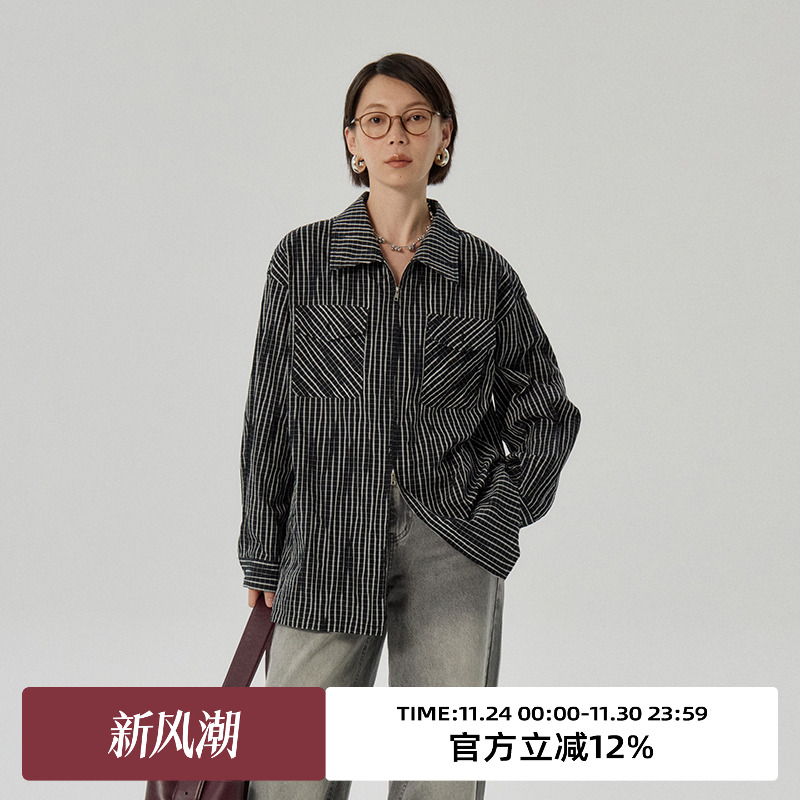 omont蛋挞家宽松通勤拉链