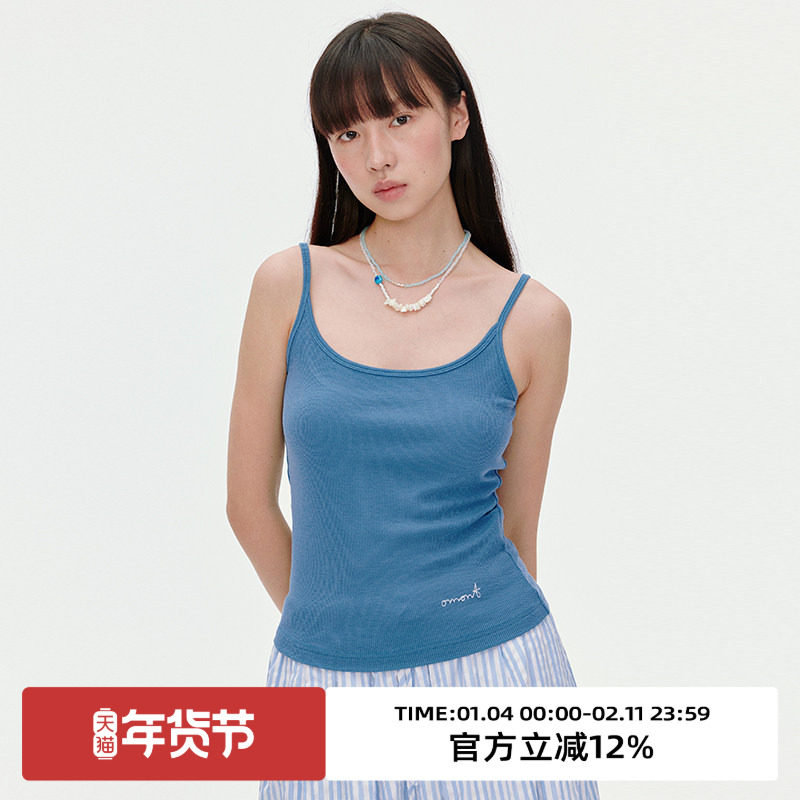 omont蛋挞家细肩带修身显瘦弹力吊带背心2025夏基础百搭针织上衣,女装/女士精品,背心吊带,淘宝优惠券,粉丝福利购,淘宝优惠卷
