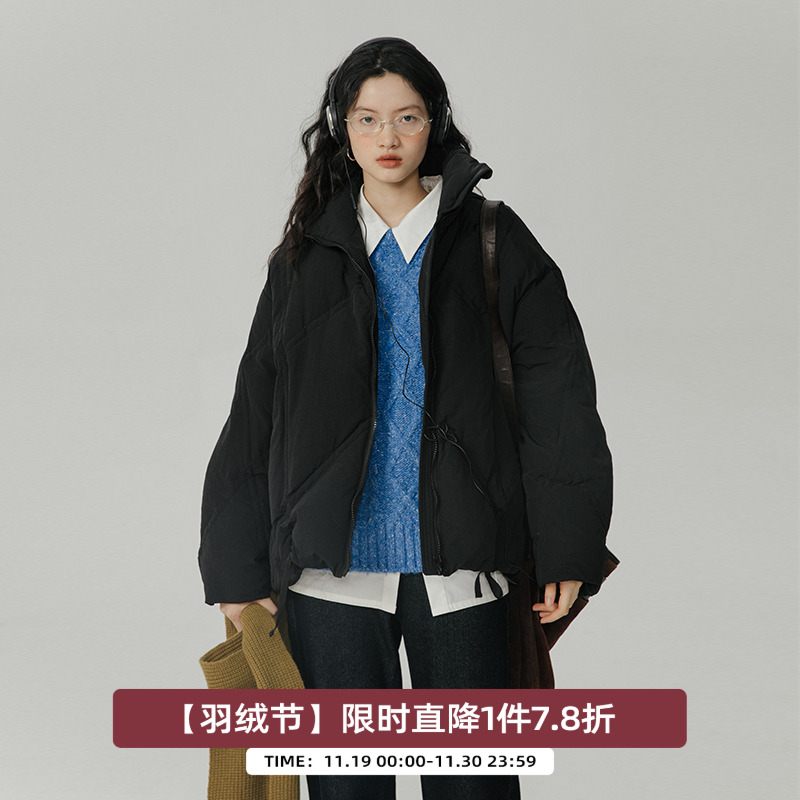 omont高领抽绳小个子羽绒服