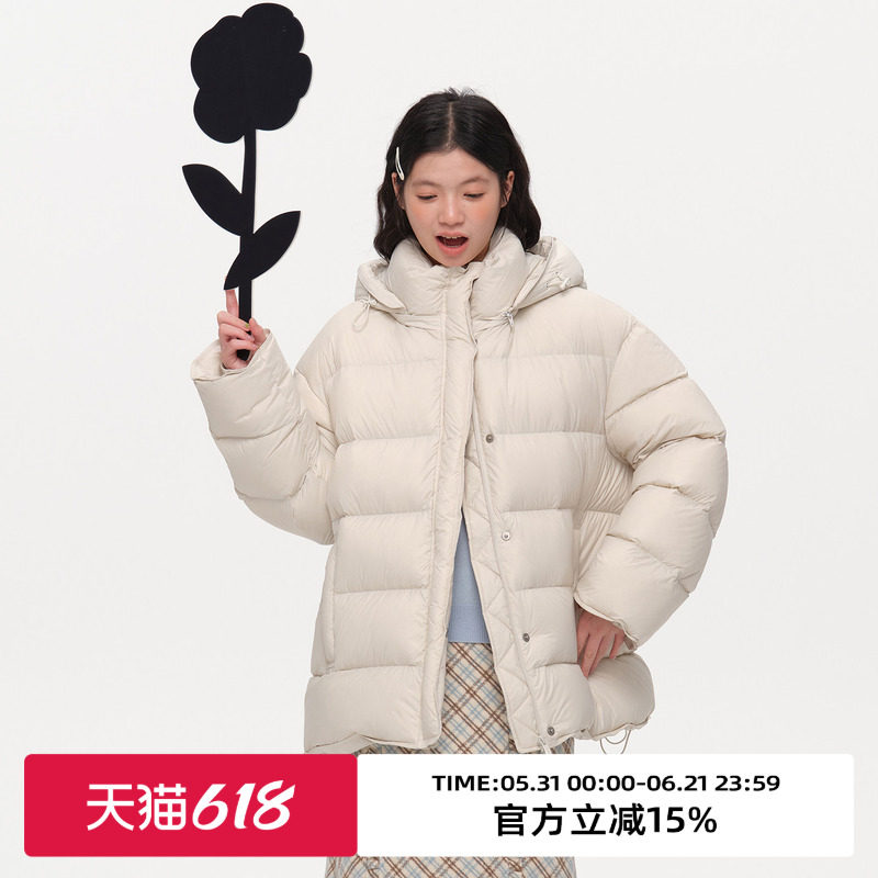 omont蛋挞家复古可卸帽泡芙感羽绒服2025冬季轻便保暖厚实面包服