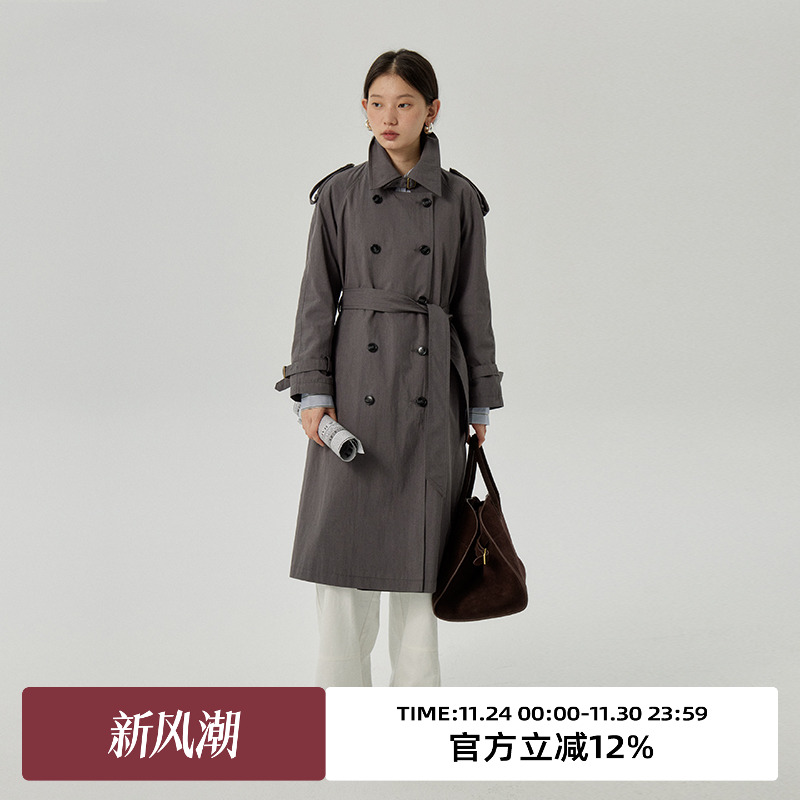 omont蛋挞家常规中长复古风衣