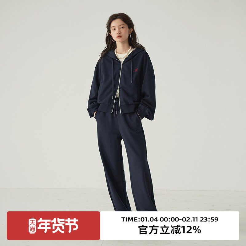 omont蛋挞家 复古连帽短卫衣女秋冬新款高腰休闲百搭休闲裤,女装/女士精品,卫衣/绒衫,淘宝优惠券,粉丝福利购,淘宝优惠卷