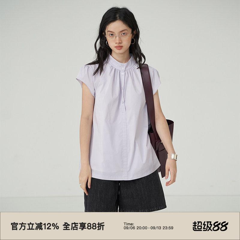 衬衫omont小飞袖复古宽松图片