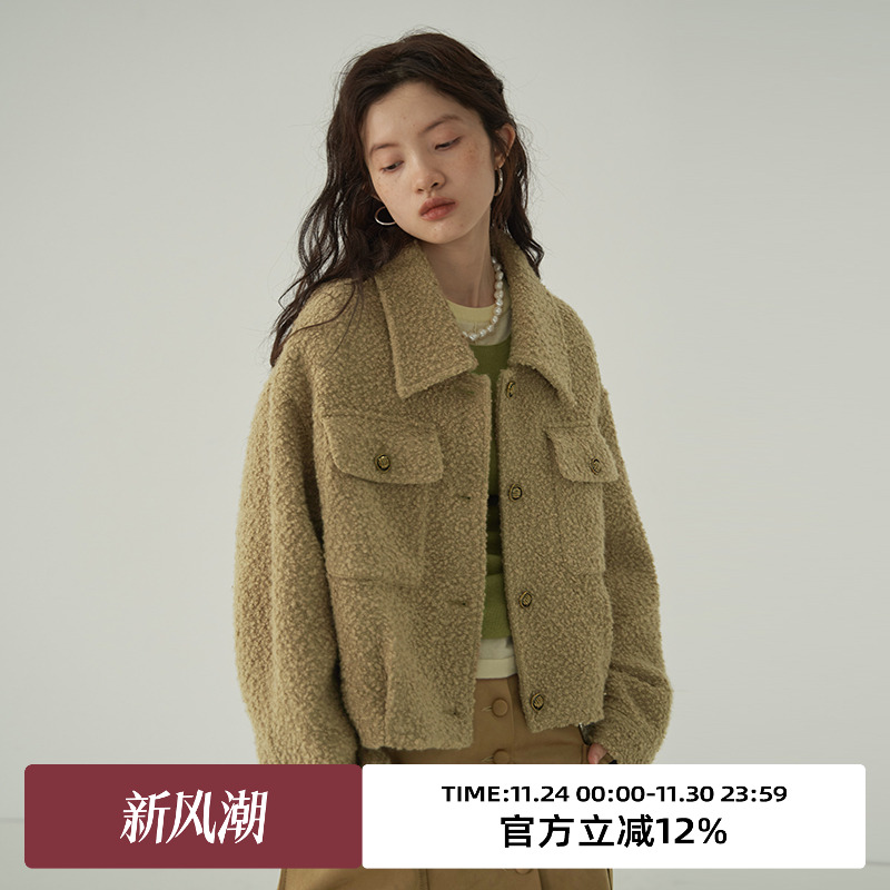 omont蛋挞家复古短款短外套