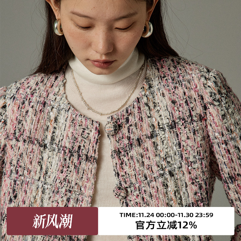 omont蛋挞家复古短款羊毛混纺