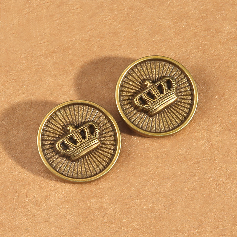 复古金属古铜色皇冠纽扣毛衣西服扣子西装外套皮草大衣钮扣配件
