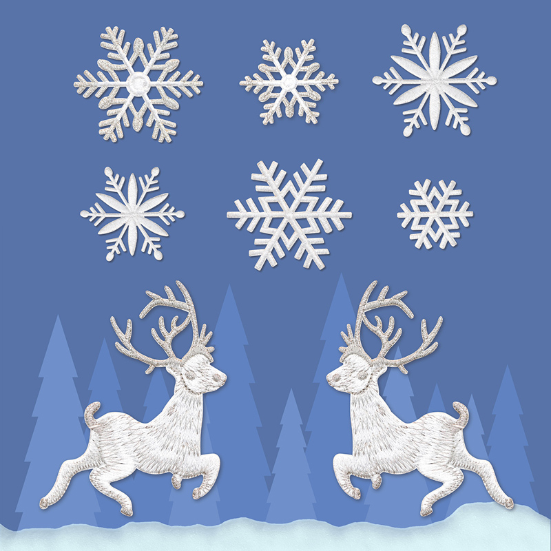 雪花补丁贴破洞自粘免缝刺绣