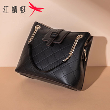 红蜻蜓女包包2025新款潮真皮单肩包简约休闲斜挎包大容量链条包女