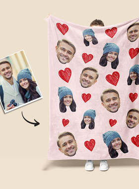 可定制头像印花法兰绒毛毯空调毯