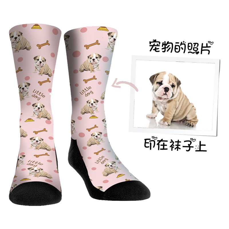 网红宠物狗狗猫咪画像头像定制袜子纪念品ins可爱创意照片diy礼物