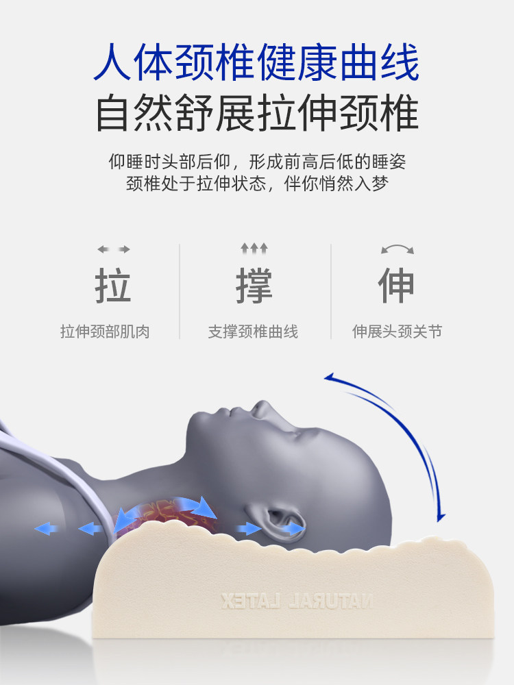 THAILAND LATEX PILLOW HIGH PILLOW THICKENING AND HIGH SOFT AND HARD NOT DEFORMED NATURAL RUBBER PILLOW CORE CERVICAL SPINE MEN SINGLE