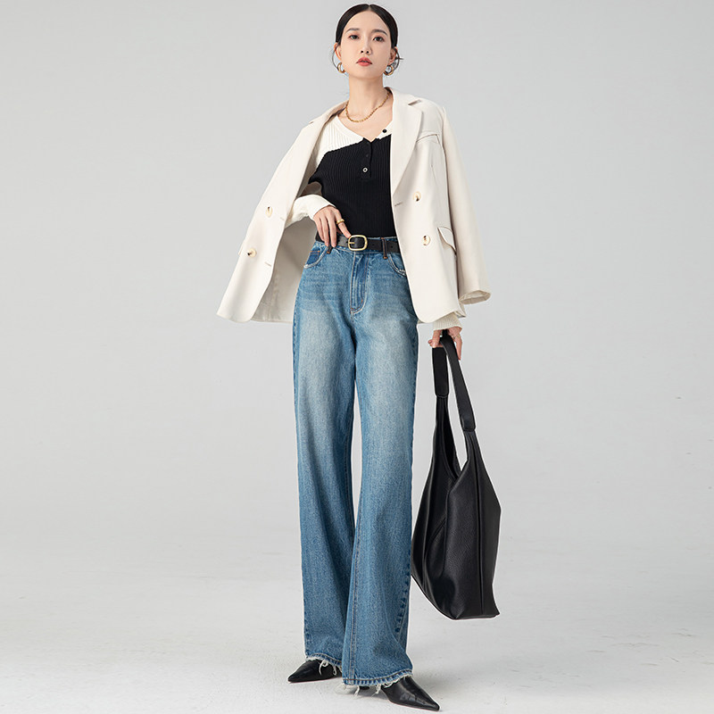 复古阔腿裤子2024秋季新款