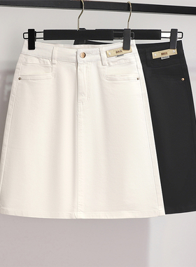 2025夏季薄款牛仔半身裙女新款a字高腰半裙小个子设计感包臀裙子