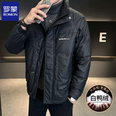 保暖短款羽绒服罗蒙立领冬季潮牌