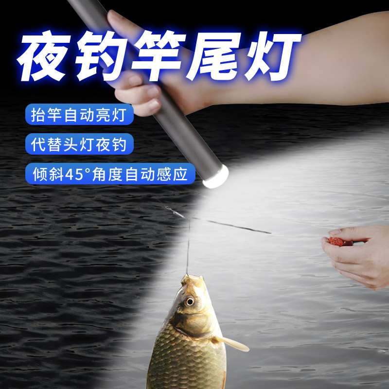 速发夜钓鱼灯45自动感应钓钓竿尾灯钓鱼取钩上饵灯夜夜钓鱼装备