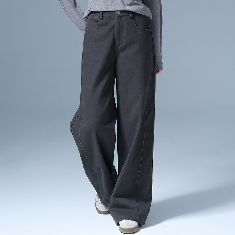 灰色高腰阔腿裤女春秋新款显瘦裤子宽松休闲裤拖地裤直筒裤镰刀裤,女装/女士精品,休闲裤,淘宝优惠券,粉丝福利购,淘宝优惠卷