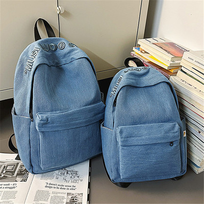 新款牛仔布背包儿童补课书包