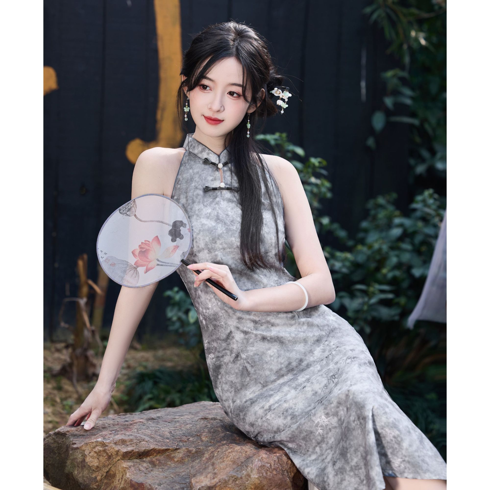 《婉婉》旗袍2025年新款年轻款少女新中式改良无袖绝美连衣裙夏61