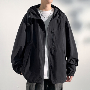 UPF50+连帽防晒衣外套男士夏季冰丝透气薄款防紫外线皮肤衣服夹克
