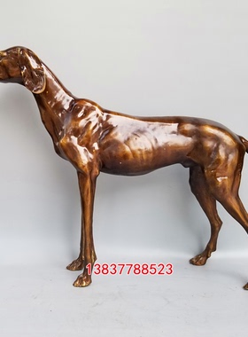 工艺纯铜旺财狗牧羊犬家居装饰