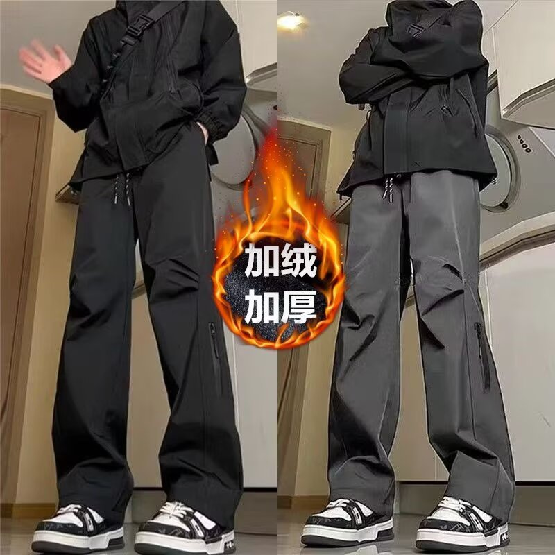 防风防水暴雨级冲锋裤男秋冬美式高街加绒加厚高级感休闲保暖裤子