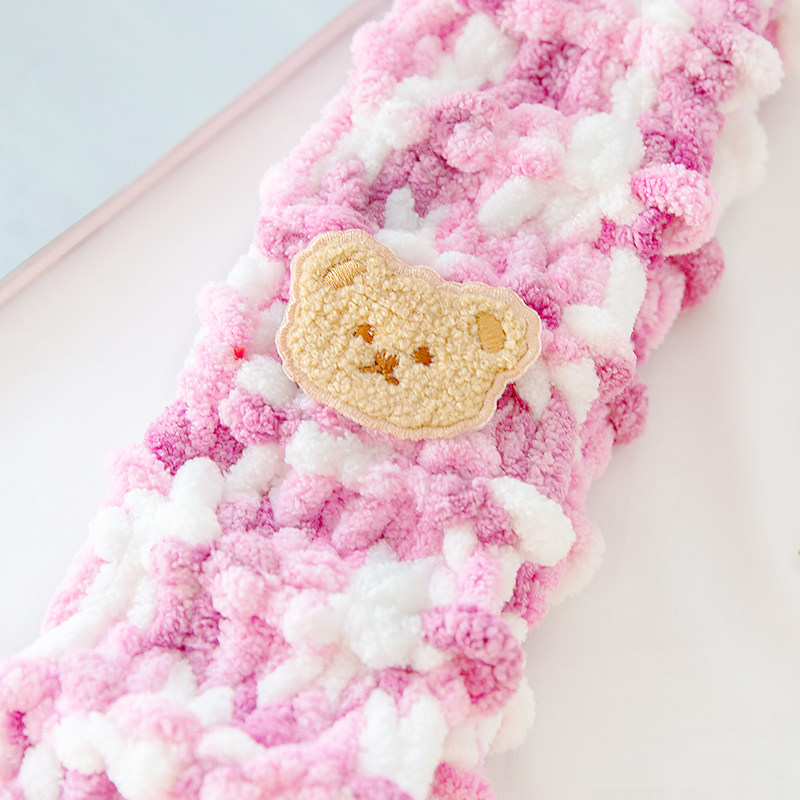 雪球可爱卡通毛巾绣毛毛绣立体刺绣diy小熊围巾装饰贴片配件