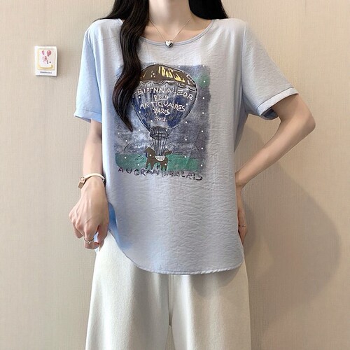扎染印花休闲短袖T恤女夏季新款