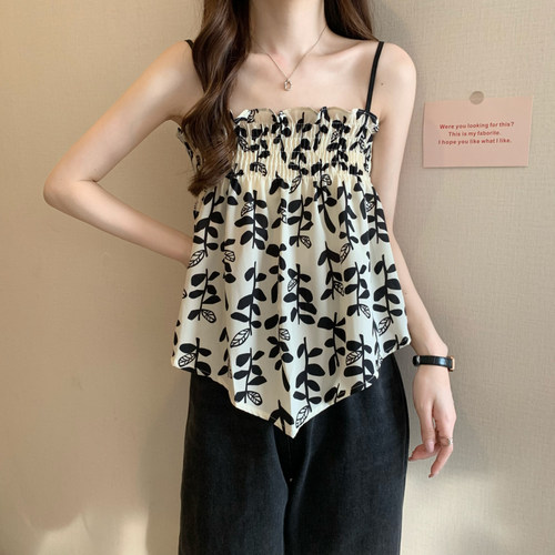 碎花小吊带上衣女夏新款无袖背心