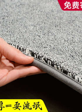 高端加厚地毯极简约客厅卧室床边沙发茶几纯色灰色地垫耐脏可定制