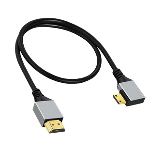 上下弯头miniHDMI转HDMI线迷你高清hdmi线2.1版相机平板小转大8K