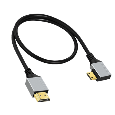 上下弯头miniHDMI转HDMI线迷你高清hdmi线2.1版相机平板小转大8K
