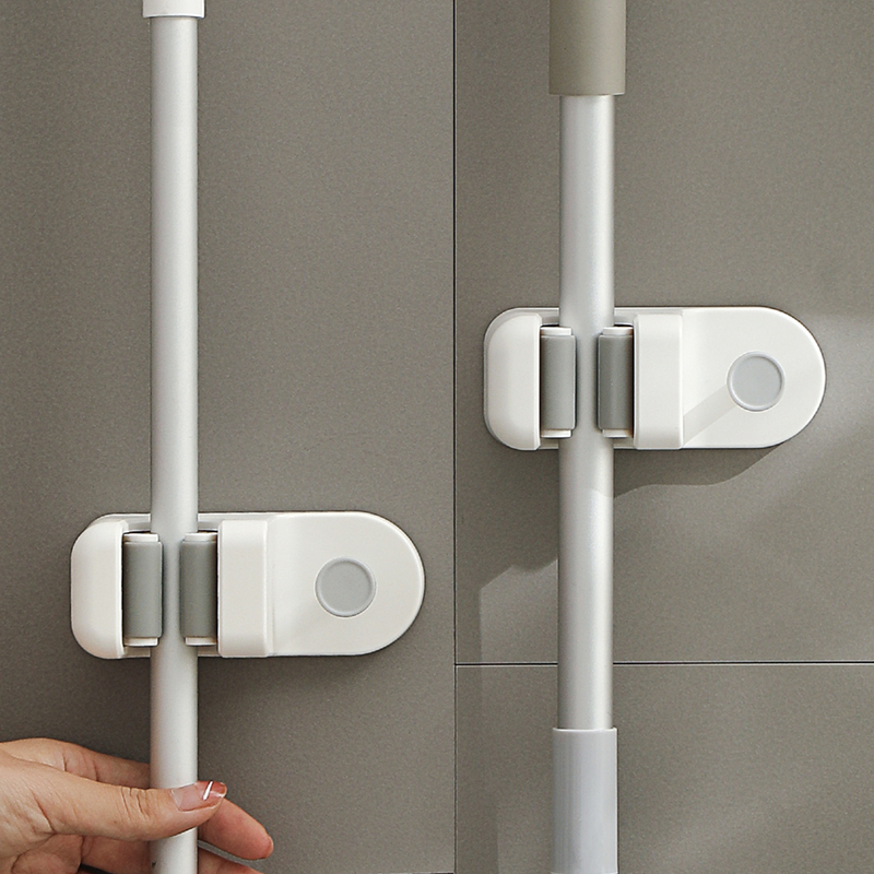 壁挂拖把夹架免打孔挂钩阳台浴室卫生间卡扣固定扫把置物收纳挂架