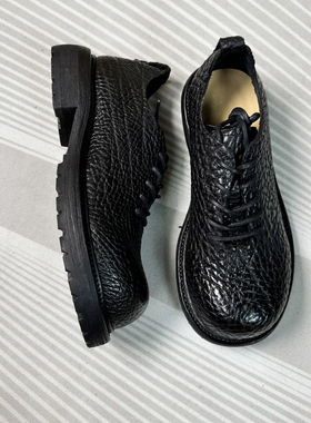 W578男鞋2025新款真皮大头鞋男士休闲鞋手工厚底增高潮鞋真皮大底