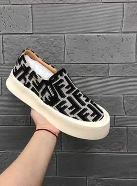 欧洲站潮流大牌单鞋乐福鞋男鞋一脚蹬懒人鞋印花布面舒适驾车鞋男