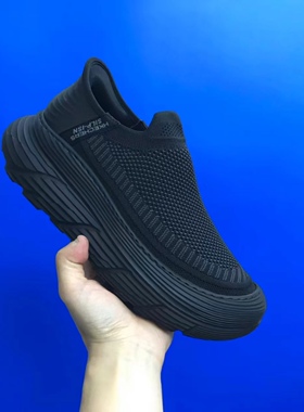 5.0踩屎感广州男鞋2026春夏季新款网面透气轻便系带厚底黑飞织鞋