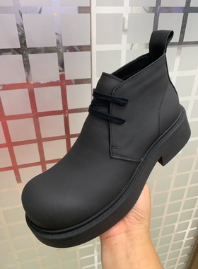 增高5CM巴黎大头皮鞋男情侣加绒德比鞋复古高街帅气厚底德比鞋ins