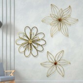 轻奢铁艺线条抽象花朵壁饰餐厅客厅电视沙发背景墙面装 饰品壁挂件