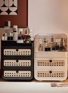 口红首饰盒奶油风梳妆台桌面装饰