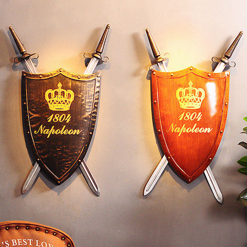 酒吧工业风罗马武士盾牌挂件