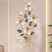 新中式 饰轻奢卧室铁艺花朵 入户进门壁挂件客厅餐厅玄关轻奢墙面装